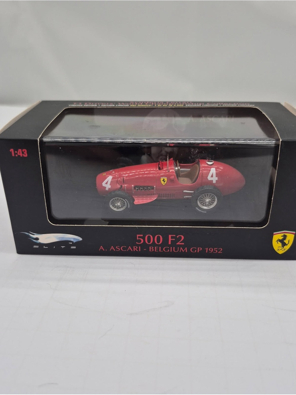 Elite 1:43 Ferrari 500 F2 A. Ascari Belgium GP 1952 Diecast w/ Case LE #514